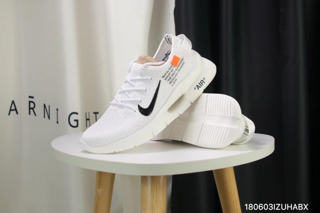 Off-white the Nike Air Max 87 OG Flyknit White Black Shoes